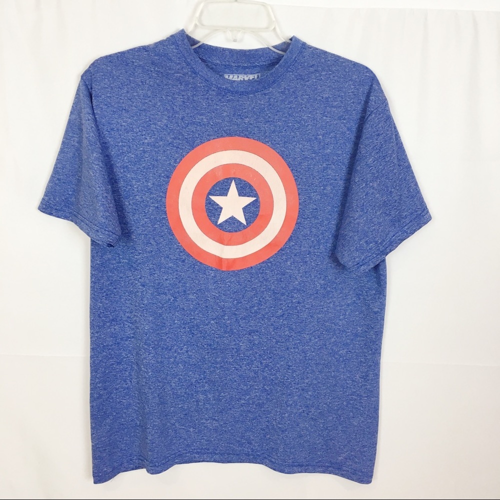 Marvel Capt America Shield T Shirt -Denim Blue-M
